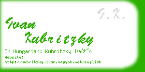 ivan kubritzky business card